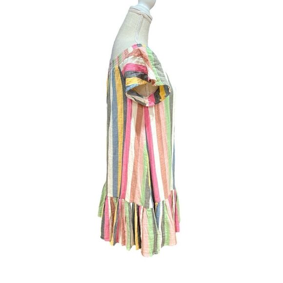 Marine Layer Shirley Stripe off the shoulder Bold Multicolor MiniDress - Picture 6 of 9